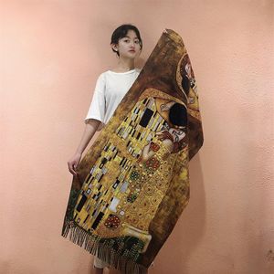 Van Gogh's Oil Målning Cashmere Scarf Women Winter Coffee House Print Wool Shawls and Wraps Lady Cape Filtar Scarves New332n