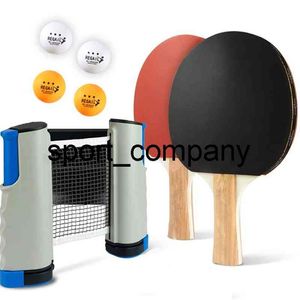 Новый 2pcs Table Tennis Lats Set Ping Pong Pong Pogn Pagem Racket с выдвижным пост -плечевым сумкой 4 тренировочные шарики1931