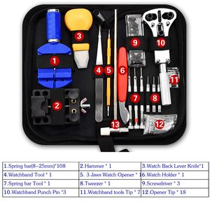 Watch Bands 147pcslot Watch Repair Tools Kit Watchband Spring Bar Pin Adjust Watch Back Opener Watch Movement Screwdriver Tools 230719