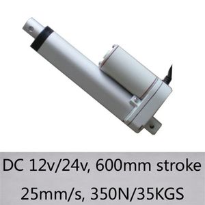 24インチ600mmミニストローク25mm s高荷重速度350n 35kgs荷重DC 12V 24V電気線形アクチュエータ166y