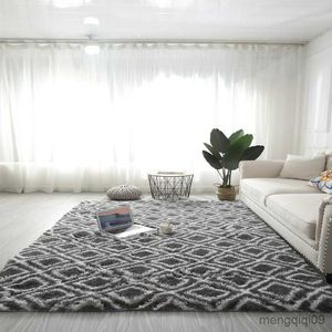 Carpets Tie dye silk wool pattern carpet living room bedroom bedside cushion long hair washable Thickness 4cm R230720