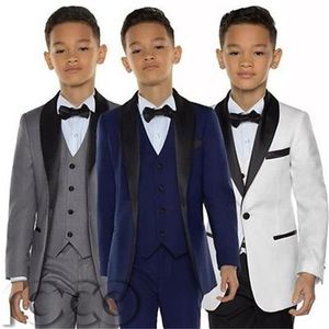 Boys Tuxedo Boys Dinner Suits 3 Piece Boys Black Shawl Lapel Formal Suit Tuxedo for Kids306s