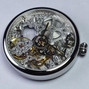 Pocket Watches Men's Mechanical Watch St3620 Manual Movement Hollow Out Steampun Fob