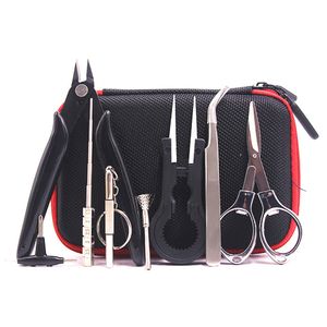 Smoking Set Tool Kit Bag Tweezers Pliers Wire Band Coil Jig Cotton For X9 RDA ZEUS X Cigarette Accessories