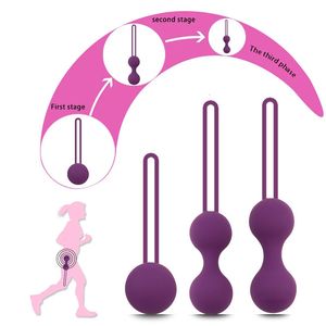 Vibratörler Üç Silikon Kegel Ball Egzersiz Kompaktörü Pelvik Ben WA Anal Toplar Kadın Seks Oyuncak 230719