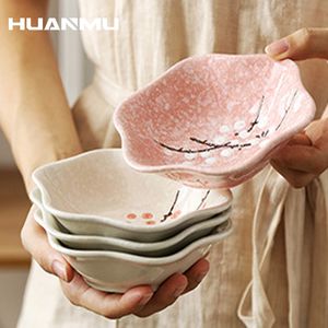 Herb Spice Tools Flower Plum Ceramics Seasoning Plate Dipping Bowl Ceramic Dish Trinket Sauce Dish Kimchi Dish for Kitchen Tools Tray Tableware 230720