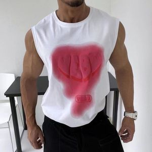 男性Sタンクトップカジュアルなスリムベストトレンドfiessスポーツクイック乾燥したノースリーブTシャツトップマッスルマンジャージーベストルーズスウェットシャツ230719