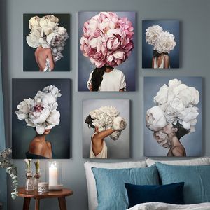 Paintings GATYZTORY 60X75cm Oil Painting By Numbers Flower and women DIY Paint by numbers On Canvas Home Decor Frameless Digital Painting 230719