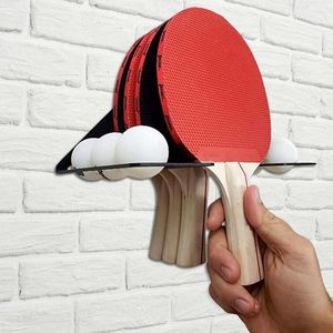 Table Tennis Raquets Pings Pongs Paddle Holder Mounted Racket Display Wall Accessories Storage Shelf 230719