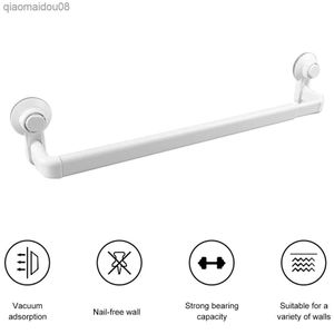 Single Pole Towel Rack Retractable Vacuum Suction Cup Shower Storage Rod Hanger Wall Mounted Towel Bar Bathroom Towel Bar L230704