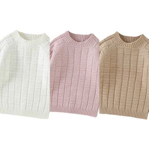 Pullover Baby Sweaters Clothes Autumn Solid Long Sleeve Knitted Infant Kids Boys Girls Knitwear Pullovers 0-18m Toddler Outerwear Jumpers HKD230719