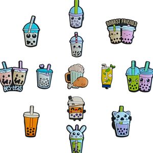 Shoe Parts Accessories Cartoon Cute Charms For Clog Sandals Milk Tea Kawaii Pvc Decoration Jibz Drop Delivery Ottjc