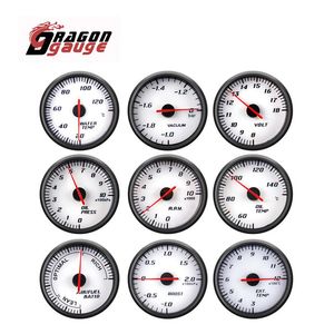 DRAGON GAUGE 60mm Tacômetro Boost Voltímetro Relação ar combustível EGT Medidor Vácuo Temperatura da água Imprensa do óleo Temperatura do óleo para 12V Car214R