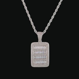 Ny Bling Cage Dog Tag Halsband Pendant Herr Hip Hop Jewelry Steel Rope Chain Gold Color Full Cubic Zircon för Gift271B