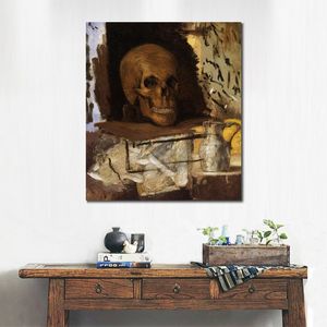 Arte Figurativa Abstrata em Tela Natureza Morta Crânio e Jarro de Água 1870 Paul Cezanne Pintura Pintada à Mão Moderna Decoração de Parede