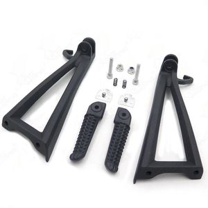 Motorbike Rear Passenger Foot Pegs Bracket Fit For Yamaha YZF-R6 2006-2014 Black Silver252D