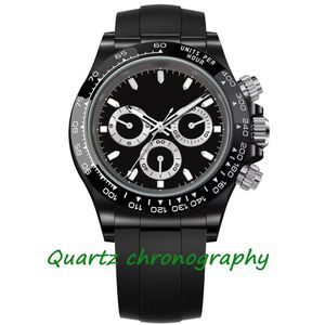 Mens relógios quartzo 40mm aço inoxidável cronografia multifuncional fecho sólido super luminoso Montre de luxe relógios de pulso masculinos à prova d'água de alta qualidade