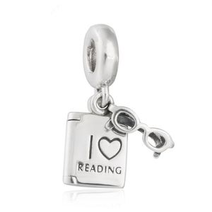 Love Reading book charms authentic S925 sterling silver beads fits DIY Jewelry bracelets 7919842315