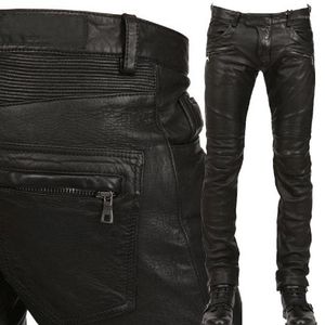 Męskie spodnie skórzane spodnie Mężczyznę Motocykl Czarne męskie moda pu jazda wodoodporna motocyklowa motocyklowa ulica Plus13049