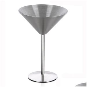 Бокалы вина est Glass Martini Neanless Steel Cups Cups Compain Cocktail Whiskey Boklet For Party Bar Pub Свадьба 7 капля Dhthb
