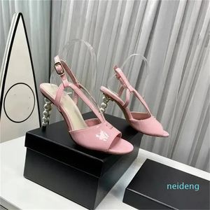 デザイナー - サマーサンダル女性パールスリムハイヒールサンダルファッションドレスシーズンシンプルで快適