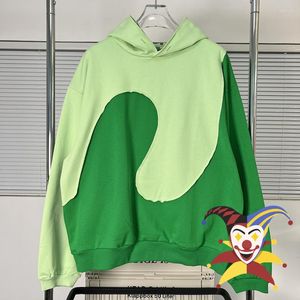 Felpe con cappuccio da uomo ERL Vintage Swirl Hoodie Uomo Donna Felpe patchwork irregolari di qualità Pullover