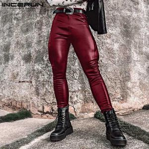 Men's Pants Men's sexy tight solid underwear fashionable and comfortable stretch leather pants street clothing all matching simple Trousers S-5XL Z230721