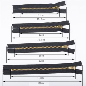 100 peças 7cm-18cm zíperes de cobre de boa qualidade nº 4 zíperes de metal preto costurando roupas jeans controle de acesso vestido com zíper271Q