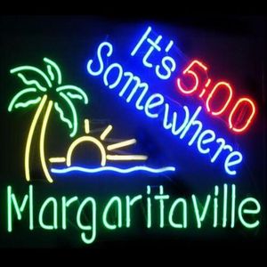 24 20 cali Margaritaville Jest 500 gdzieś DIY Szklany znak Neon Znak FLEX ROPE Neon Light Light Dekoracja zewnętrzna napięcie RGB 110226y