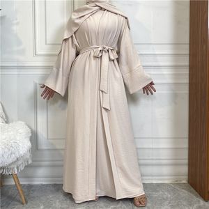 Abbigliamento etnico Donna Open Abaya Kaftan Dubai Turchia Set da 2 pezzi Abito musulmano di lusso Abito africano Kimono Marocco Abbigliamento Caftano Moda 230720