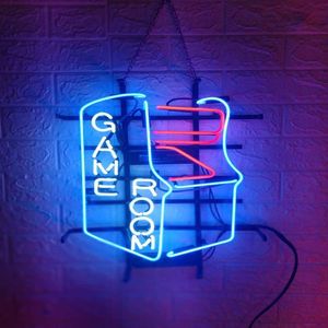 نجم جديد Neon Sign Factory Game Room17x14 بوصة حقيقية الزجاج النيون لافتة ضوء لبيرة بار حانة الغرفة مرة أخرى إلى الممرات 207T