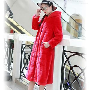 Women's Fur Top Brand Wth Rex A Hood Plus Size Coat N47 High Quality