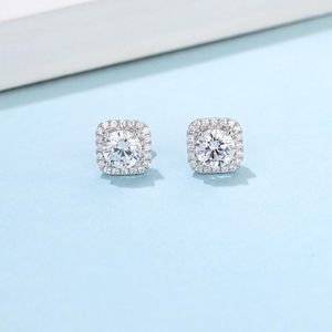 Brincos GEM'S BALLET Moissanite 925 Prata Esterlina 1.0Ct D Cor VVS1 Diamante Para Propor Casamento Feminino