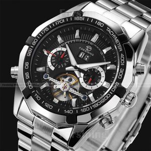 PromotionTop Brand Luxury relogios military Full Steel Casual watches Men Mechanical Automatic Tourbillon Sports wristwatches268h