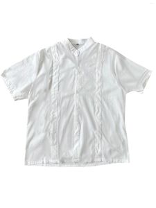 Camisas casuais masculinas de manga curta com botão e algodão linho T-shirts verão S elegante T-shirt praia (preto XXXG)