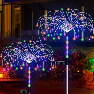 Jogos de novidades 1 pacote de luz solar de fogo de artifício ao ar livre IP65 à prova d'água Jardim flor luzes com 8 modos de iluminação Fada decorativa 230721