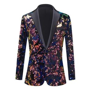 Herrdräkter Blazers Suit Coat Spring och Autumn Sequin Jacket Club Stage Singer Clothing Nightclub 230720