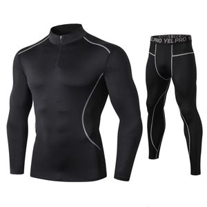 High Fanceey Kołnierz Winter Thermo Men Long Johns Thermal Clothing Kit Rashgard Kit Sport Compression Bielizna 275Q