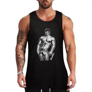 Herrtankstoppar vintage Tom of Finland Sketch (White) Topp Män ärmlös tee Summer Vest Shirt Man