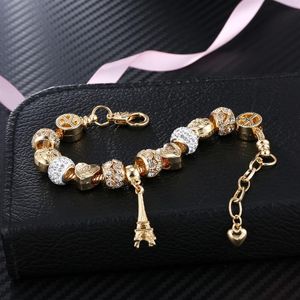 Fashion Yellow Gold Heat Armband 3mm Snake Chain Fit Pandora Charm Pärlor Bangle Armband för kvinnliga smycken med Box Holiday Gift231S