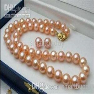 100% GENUINE NATURAL 20 8-9MM SOUTH SEA PINK PEARL NECKLACE RARRING215p
