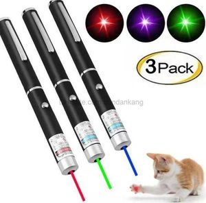 Kraftfull laserpekare Flashlight Green Red Blue Light Beam Lazer Lights Projector Presentation Pen Synlig stråle för katter Dogs Pet Interactive Toys