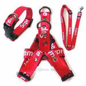 Designer Dog Collar and Leashes Set Trendy Dog Harness Seat Belts Printed Letter Pet Collars for Small Medium Large Dogs Cat Frenc256E