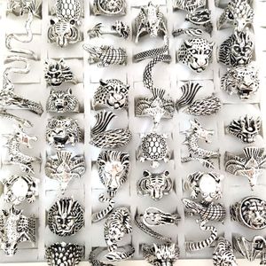 30 Stück Multi-Stile Mix Hiphop Rock Tier Ring Männer Retro Metall Schlange Drache Ringe Frauen Einzigartiger Schmuck