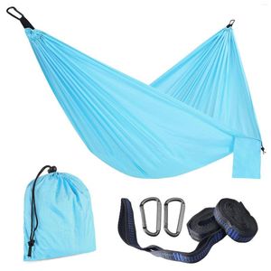Móveis de acampamento 210T tecido giratório de nylon combinando com cores ultraleve cama suspensa para acampamento ao ar livre rede de corda respirável simples e dupla