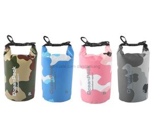 Camo Männer Frauen Roll-Top PVC Dry Bag Wasserdichter Rucksack Vollständig wasserdichte Strandtaschen Outdoor Wassersport Wandern Camping Reisen Rucksäcke