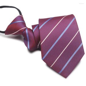 Bow Ties Veektie marka formalna krawat biznesowy dla mężczyzn 8cm wstępnie związany regulowany kolorowy kolor fioletowy Stripeed Check Drukuj gospodarz weselny