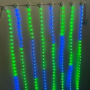 Cordas DC5V 12V 30mm Pitch endereçável RGB Smart LED Pebble/Seed Matrix Curtain Lights 3M (100LEDs) Longo por 10 Clusters IP67