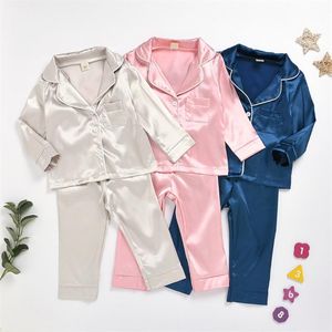 Nya småbarn Baby Boys långärmad solida toppar Pants Pyjamas Sleepwear Outfits Set 2 PCS Clothes Sprig Autumn Outfits2755