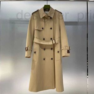 Kurtki damskie projektant jesień i zima nowy Khaki Trench płaszcz damski płaszcz średniej długości brytyjski styl mody Casual Coat Temperament